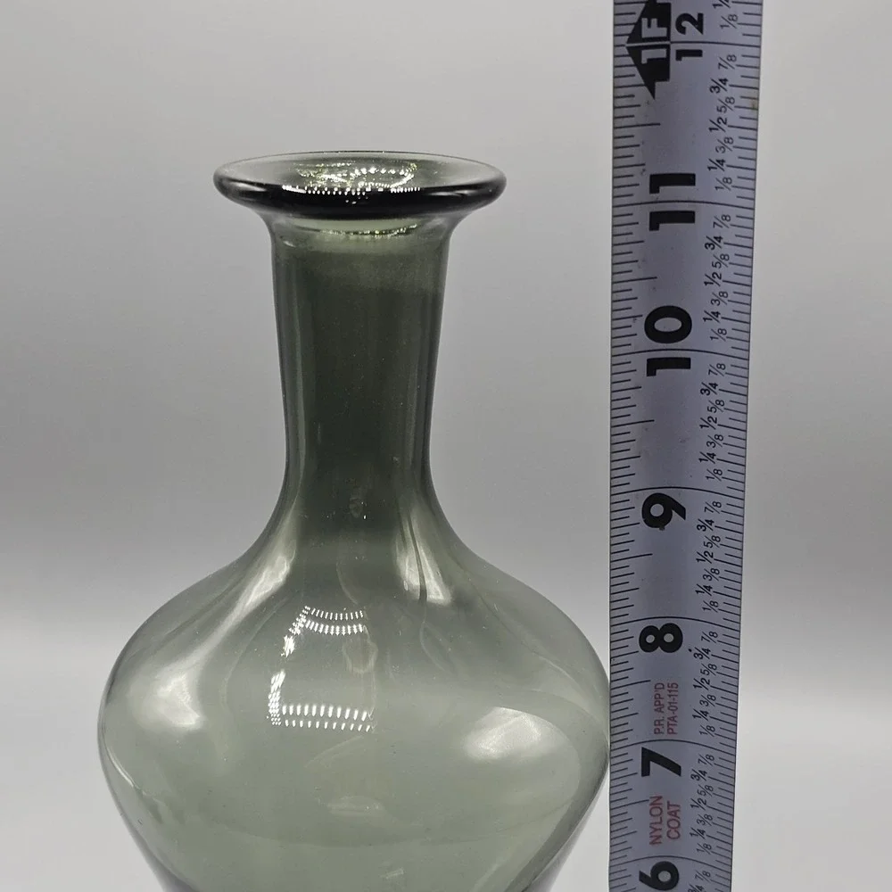Vintage Empoli Italian Smoke Grey Decanter & Cordial Glasses Set 5 Twisted‎ Foot